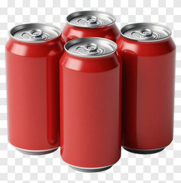 Red Soda Cans In A Four-Pack PNG