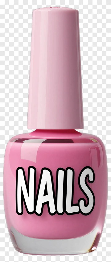 Pink Nail Polish Bottle PNG