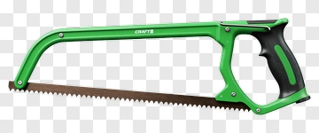 Green Hacksaw With Black Handle PNG