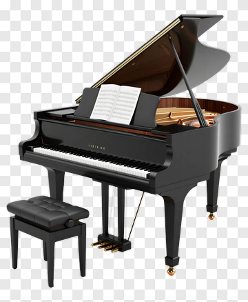 Grand Piano With Sheet Music And Bench PNG
