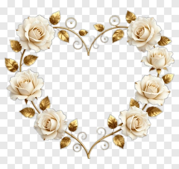 Heart-Shaped Floral Arrangement With Cream Roses PNG