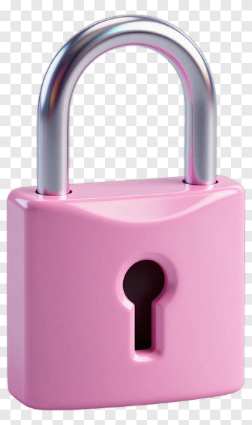 Pink Padlock With Silver Shackle PNG