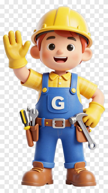 Cartoon Construction Worker Waving PNG