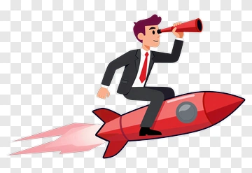 Businessman Riding A Rocket PNG