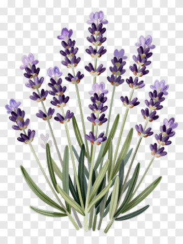 Lavender Plant With Purple Flowers PNG