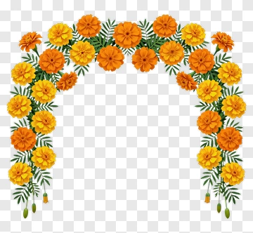Floral Archway With Marigold Flowers PNG