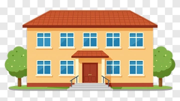 Cartoon House With Trees PNG