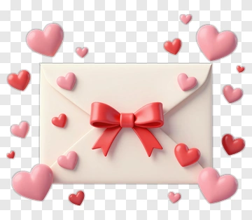 Love Letter With Hearts PNG