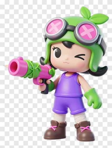 3D Cartoon Character Holding A Toy Gun PNG