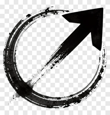 Arrow In Circular Brush Stroke Design PNG