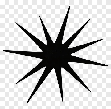 Black Starburst Shape PNG