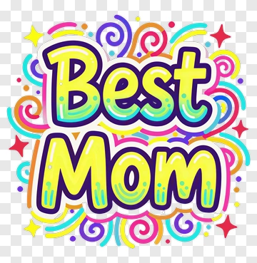 Best Mom Colorful Design PNG