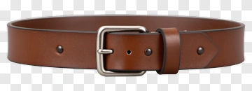 Brown Leather Belt With Metal Buckle PNG