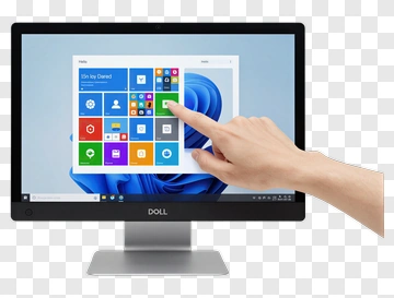 Touchscreen Computer Monitor With User Interaction PNG