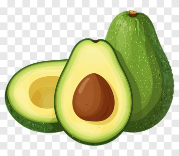 Avocado With Cut Half And Seed PNG