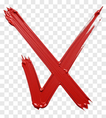 Red Brush Stroke Cross Mark PNG