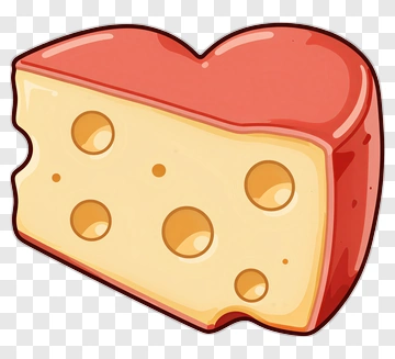 Cartoon Heart-Shaped Cheese PNG