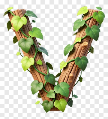 Vine Covered Letter V PNG