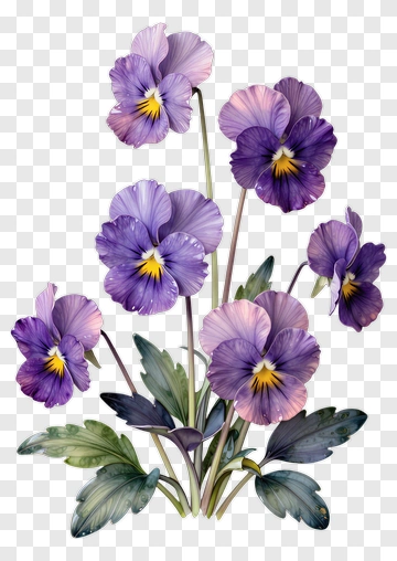 Colorful Pansy Flower Bouquet PNG