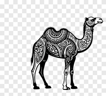 Decorative Camel With Intricate Patterns PNG