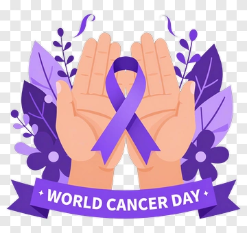 World Cancer Day Awareness Ribbon In Hands PNG