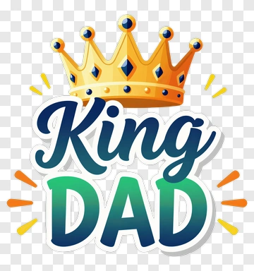 King Dad Crown Design PNG