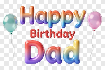 Happy Birthday Dad Balloons PNG