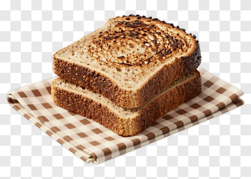 Toasted Bread Slices On A Checkered Cloth PNG
