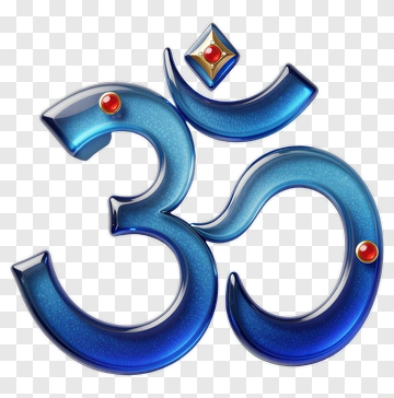 Stylized Om Symbol In Blue PNG