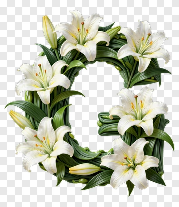 Floral Letter G Wreath PNG