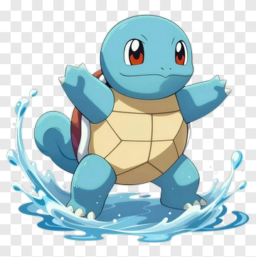 Squirtle Splashing In Water PNG