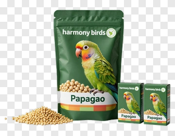 Parrot Food Packaging With Harmony Birds Branding PNG