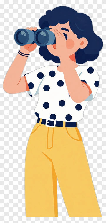 Woman Using Binoculars PNG