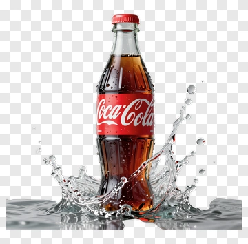 Coca-Cola Bottle With Splashing Water PNG
