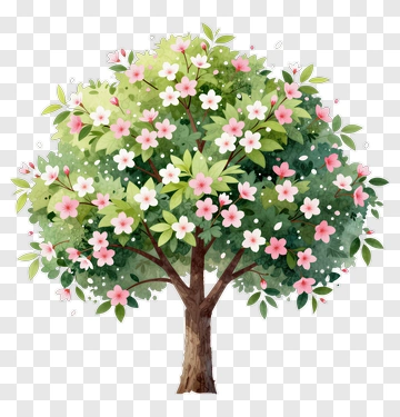 Colorful Floral Tree PNG