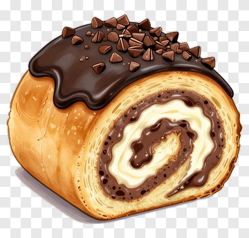 Chocolate Swiss Roll With Chocolate Chips PNG