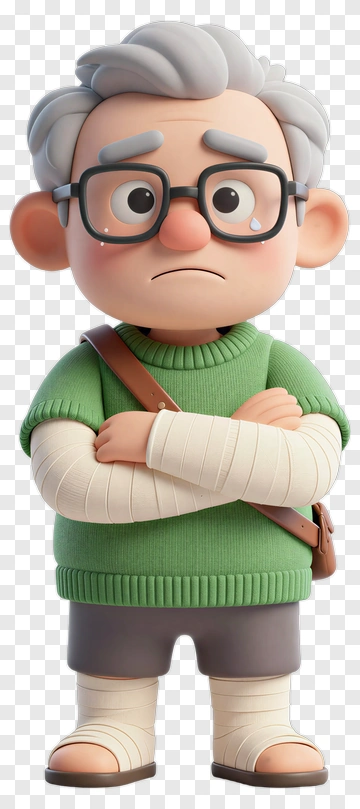 Cartoon Boy With Bandages PNG