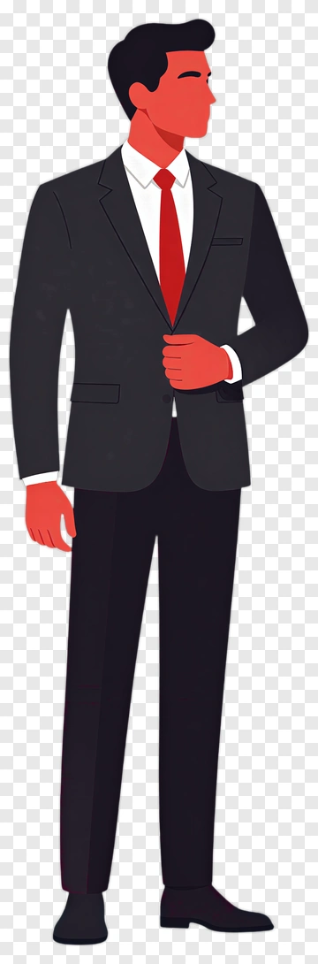 Businessman Adjusting His Suit PNG