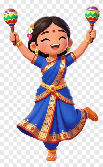 Cartoon Girl Dancing With Maracas PNG