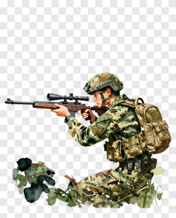 Soldier Aiming With A Rifle PNG