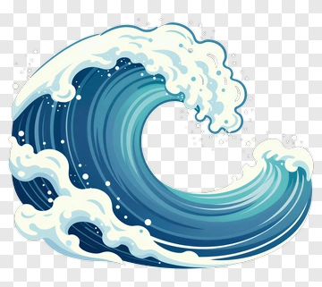 Stylized Ocean Wave PNG