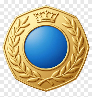 Gold Medal With Blue Center PNG