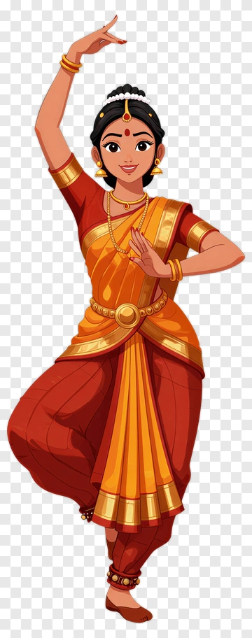 Dancer In Traditional Indian Attire PNG