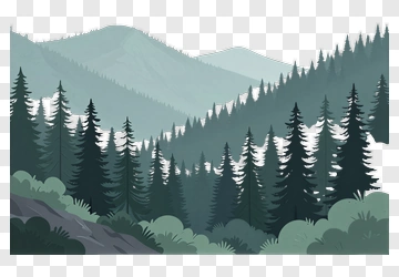 Mountainous Forest Landscape PNG