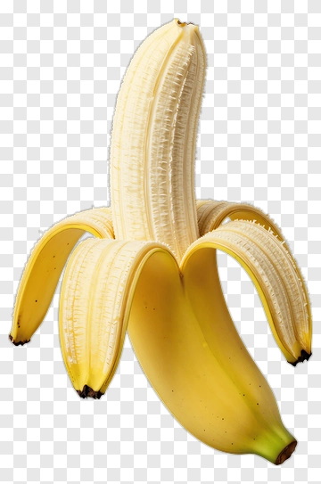 Banana With Open Peel PNG