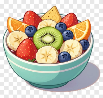 Colorful Fruit Salad In A Bowl PNG