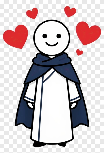 Cartoon Character Surrounded By Hearts PNG
