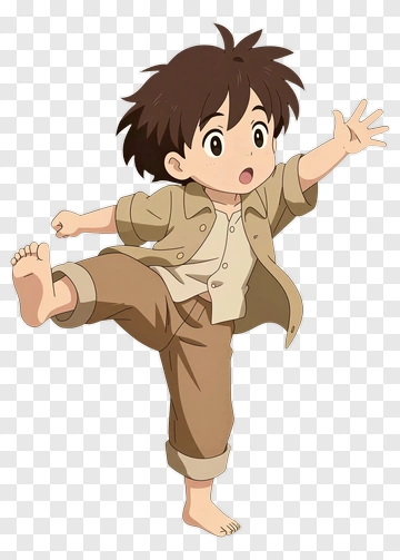 Cartoon Boy Jumping PNG