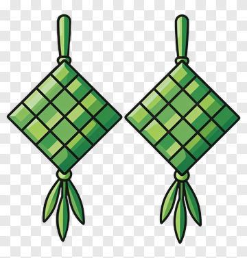 Green Ketupat Decoration PNG