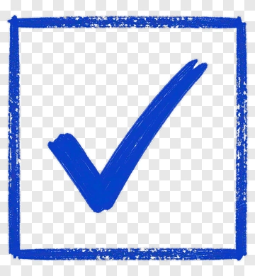 Blue Check Mark Inside A Square Frame PNG